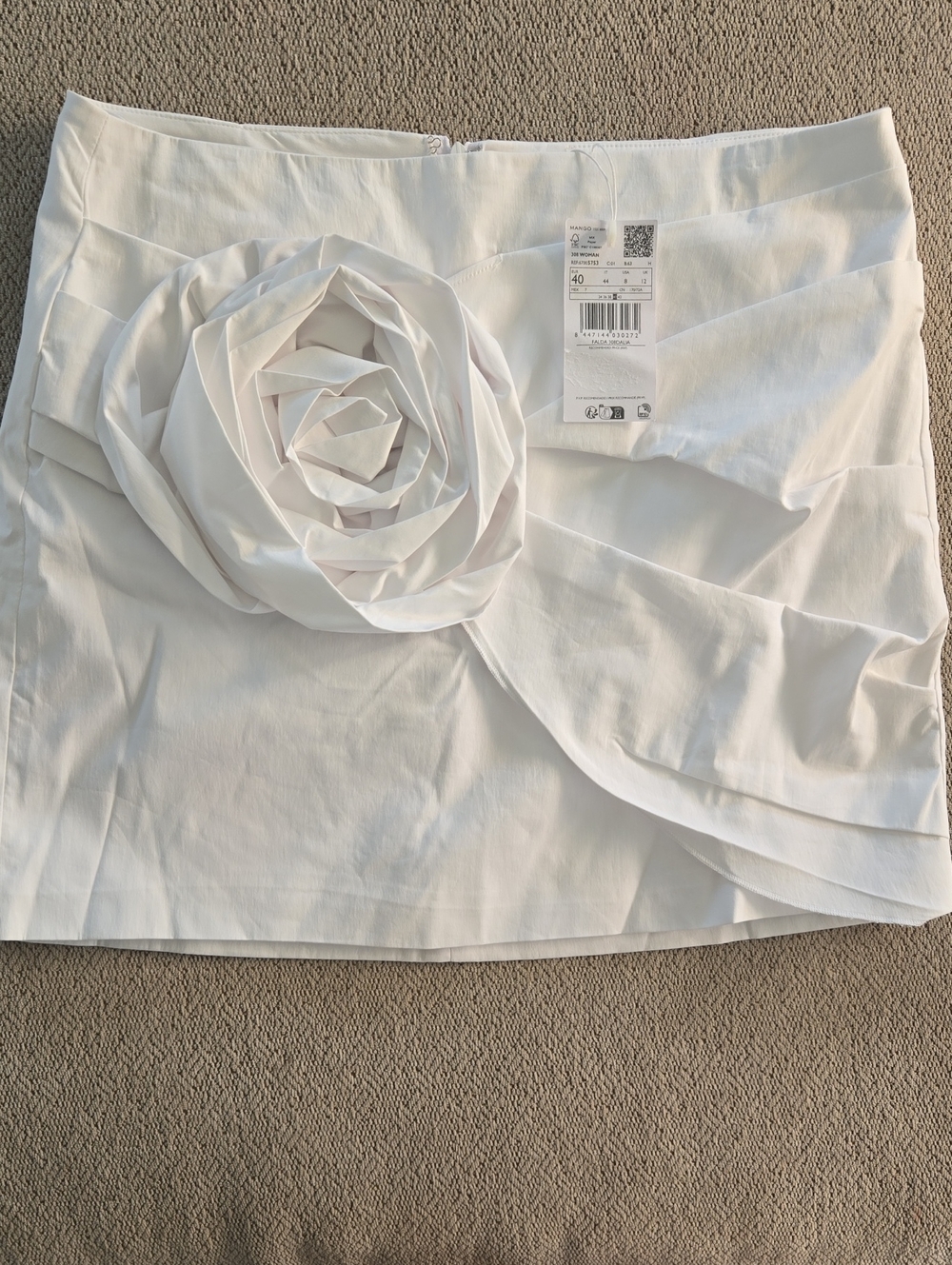 Mango Corsage Detail Straight Mini Skirt